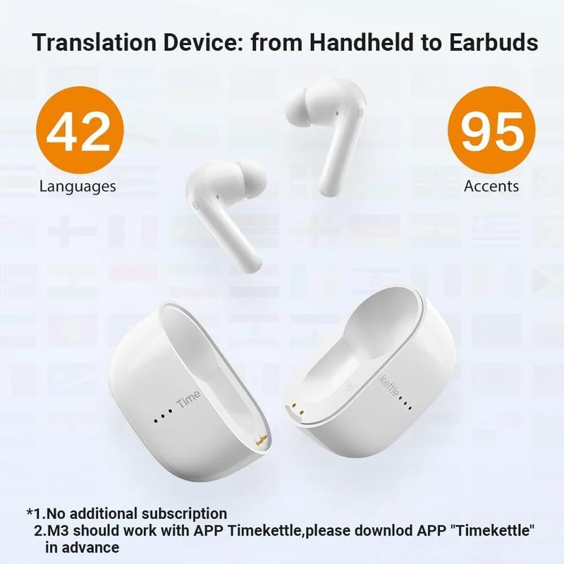 Timekettle M3 3 in 1 Language Translation Earbuds,43 Languages & 96 Accents, Offline Translator, No Subscription,for Exploring Expat Life Freely, APP Compatible with iOS & Android - Image 2